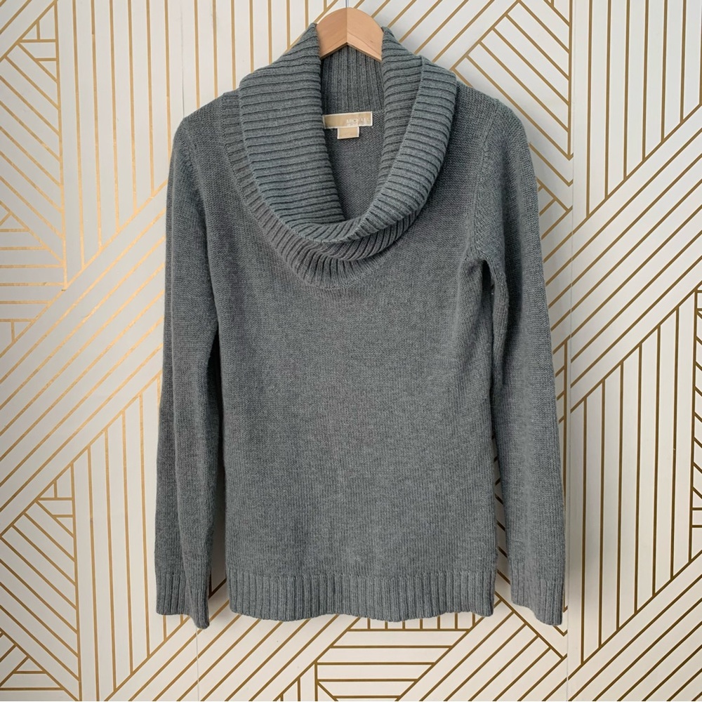 Michael Kors Anglora blend ribbed cowl neck sweater y2k 90s classic old money
